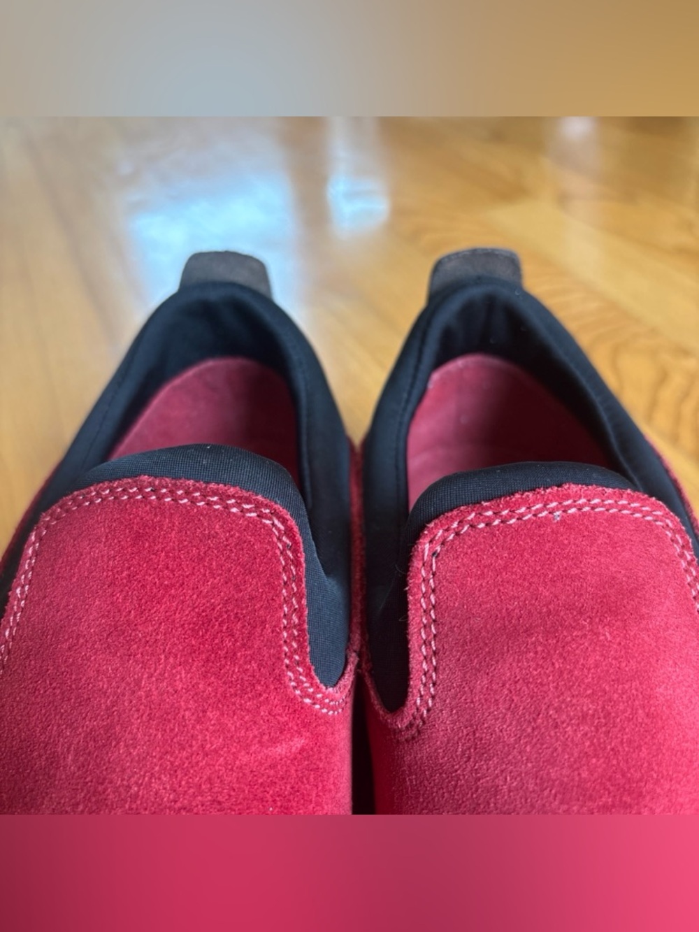 Lands' End Mocs Clogs Shoes Slip-On Red Suede Leather Comfort Womens Size 7.5B - Picture 12 of 12